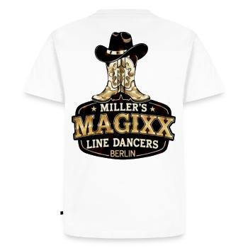 Miller's Magixx Line Dancers - Men's Premium Organic T-Shirt - white - Back - Nico (187cm)
