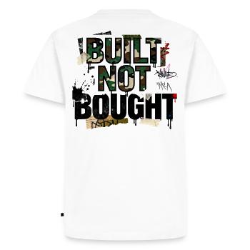 Built Not Bought Camo Motif for JDM Fans Men - Men's Premium Organic T-Shirt - white - Back - Nico (187cm)