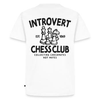 Introvert Chess Club Checkmate Strategy - Men's Premium Organic T-Shirt - white - Back - Nico (187cm)