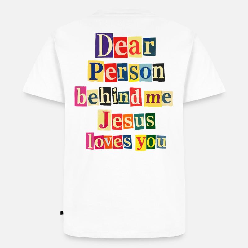 Jesus liebt dich positive Botschaft - Männer Premium Bio T-Shirt - Weiß