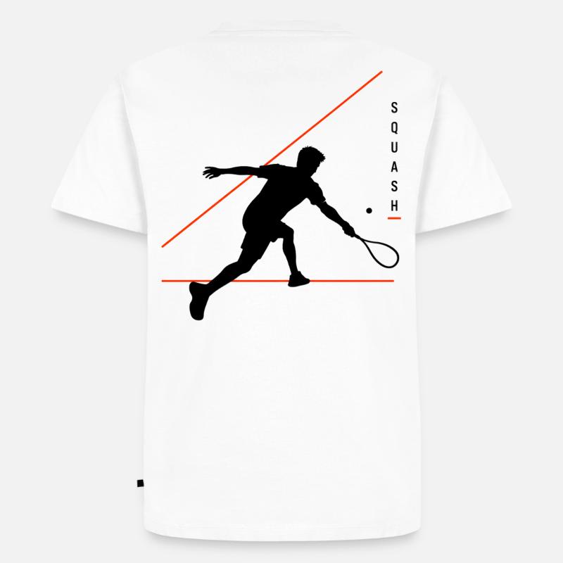 Squash Silhouette mit Neonlinien - Männer Premium Bio T-Shirt - Weiß
