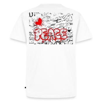 Pense Graffiti Heart Red - Men's Premium Organic T-Shirt - white - Back - Nico (187cm)