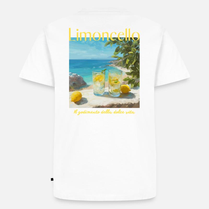 Limonecello am Strand - Männer Premium Bio T-Shirt - Weiß