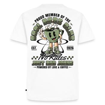 Club des papas cool - Cadeau pour futurs papas 2026 - T-shirt Premium bio Homme - blanc - Dos - Nico (187cm)