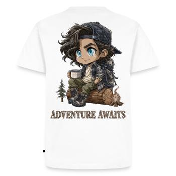 Hiker Chibi Camping Adventure Gift - Men's Premium Organic T-Shirt - white - Back - Nico (187cm)