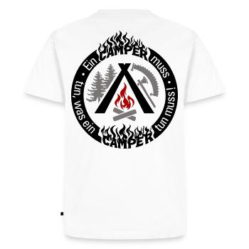Drôle de camping-car : configuration individuelle 3 couleurs - T-shirt Premium bio Homme - blanc - Dos - Nico (187cm)