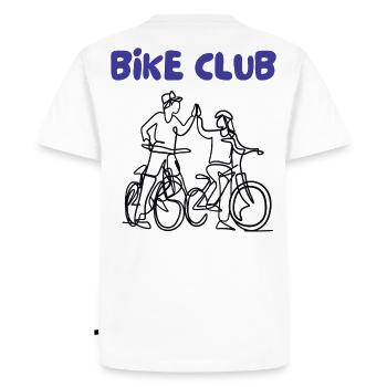Bike Club Line Drawing - Men's Premium Organic T-Shirt - white - Back - Nico (187cm)