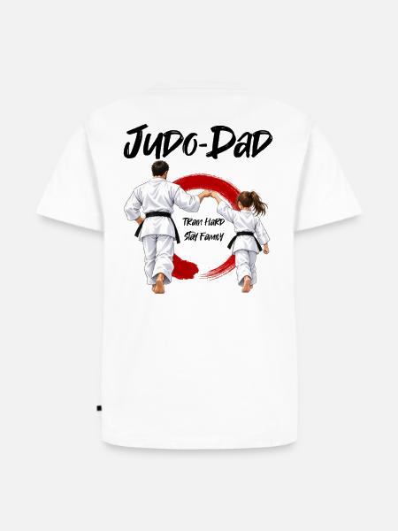 Judo Dad mit Tochter - Männer Premium Bio T-Shirt - Weiß