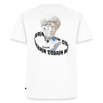 Tête de marbre avec Peep Tattoos - T-shirt Premium bio Homme - blanc - Dos - Nico (187cm)
