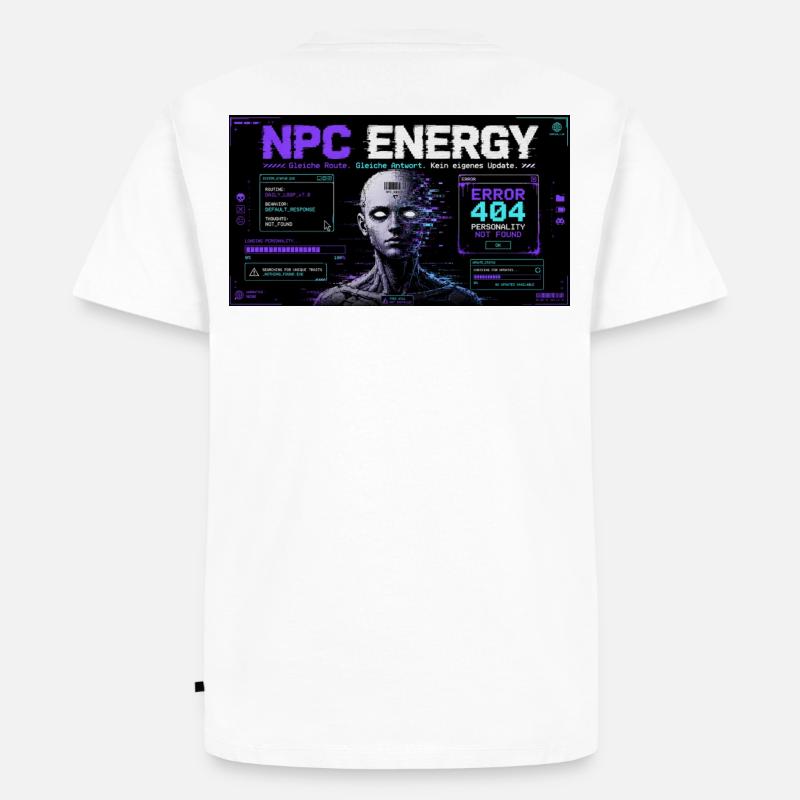 NPC ENERGY ERROR 404 - Männer Premium Bio T-Shirt - Weiß