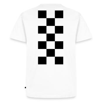 Les coureurs se déplacent sur l'échiquier à carreaux caro - T-shirt Premium bio Homme - blanc - Dos - Nico (187cm)