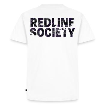 Redline Society Tuning Camo Purple Graffiti Design - Men's Premium Organic T-Shirt - white - Back - Nico (187cm)