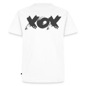 XOX – Minimal Love Design - Men's Premium Organic T-Shirt - white - Back - Nico (187cm)