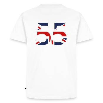 55 Numéro d’équipe - Champions rangers - T-shirt Premium bio Homme - blanc - Dos - Nico (187cm)