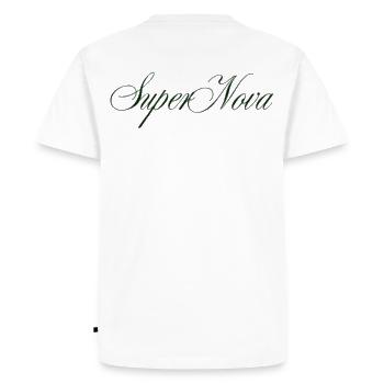 SuperNova Sign - Men's Premium Organic T-Shirt - white - Back - Nico (187cm)