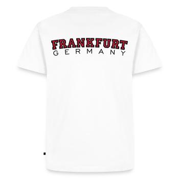 Frankfurt Germany Black&Red - Men's Premium Organic T-Shirt - white - Back - Nico (187cm)