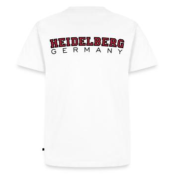 Heidelberg Germany Red/Black - Men's Premium Organic T-Shirt - white - Back - Nico (187cm)