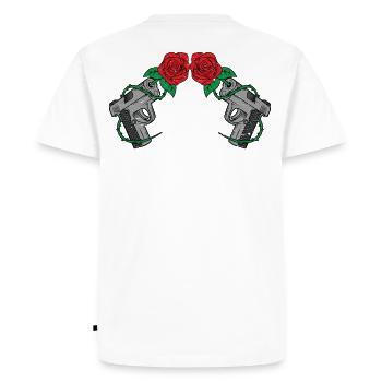 Gun Rose's Rose Gun Weapon Rose no was anti was - Men's Premium Organic T-Shirt - white - Back - Nico (187cm)
