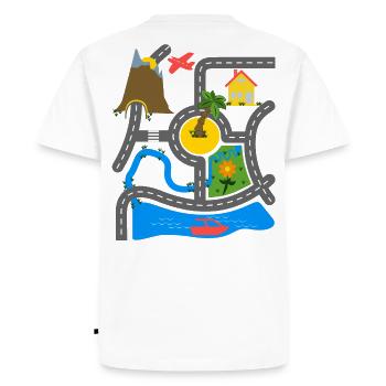 Tapis de jeu de voiture pour les enfants sur le dos de papa - T-shirt Premium bio Homme - blanc - Dos - Nico (187cm)