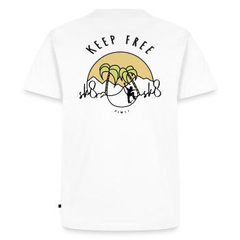 Patiner - garder libre (coloré) - T-shirt Premium bio Homme - blanc - Dos - Nico (187cm)