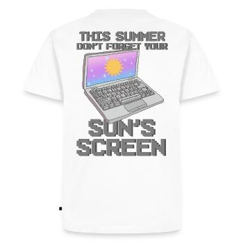 Nostalgie Geek Summer Vibes - T-shirt Premium bio Homme - blanc - Dos - Nico (187cm)