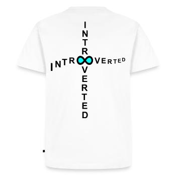 introvert - Men's Premium Organic T-Shirt - white - Back - Nico (187cm)