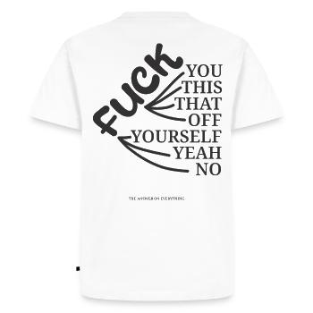 La réponse ultime - T-shirt Premium bio Homme - blanc - Dos - Nico (187cm)