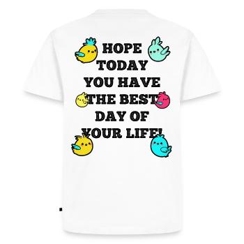 Hope today - Men's Premium Organic T-Shirt - white - Back - Nico (187cm)