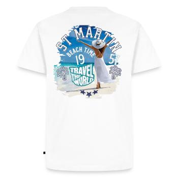 Beach time St Martin west indies - Men's Premium Organic T-Shirt - white - Back - Nico (187cm)