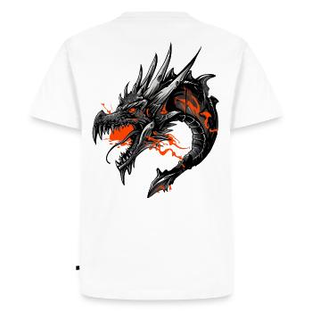 Dragon - Men's Premium Organic T-Shirt - white - Back - Nico (187cm)
