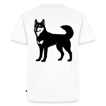 Silhouette husky chien chien de traîneau - T-shirt Premium bio Homme - blanc - Dos - Nico (187cm)