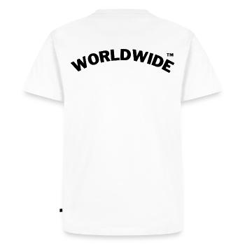 WORLDWIDE Modern Design - Men's Premium Organic T-Shirt - white - Back - Nico (187cm)