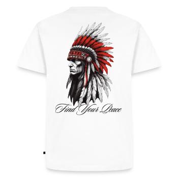 Trouvez votre paix - T-shirt Premium bio Homme - blanc - Dos - Nico (187cm)