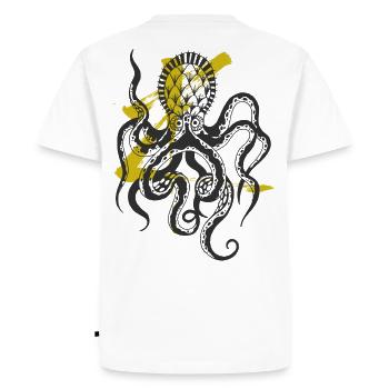 Pieuvre / Calmar / Monstre marin / Pieuvre - T-shirt Premium bio Homme - blanc - Dos - Nico (187cm)