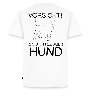 Chien sociable - T-shirt Premium bio Homme - blanc - Dos - Nico (187cm)