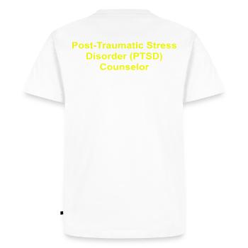 Post Traumatic Stress Disorder PTSD Counselor - Men's Premium Organic T-Shirt - white - Back - Nico (187cm)