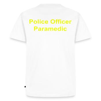 Police Officer Paramedic - Men's Premium Organic T-Shirt - white - Back - Nico (187cm)