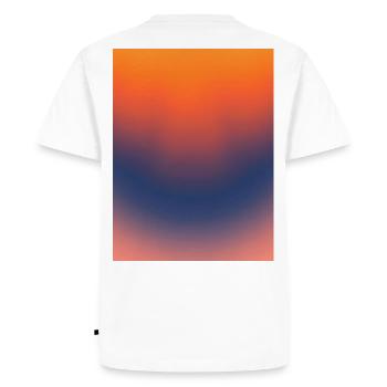 Dégradé de la braise de minuit - T-shirt Premium bio Homme - blanc - Dos - Nico (187cm)