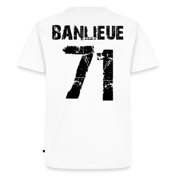 banlieue 71 - T-shirt Premium bio Homme - blanc - Dos - Nico (187cm)