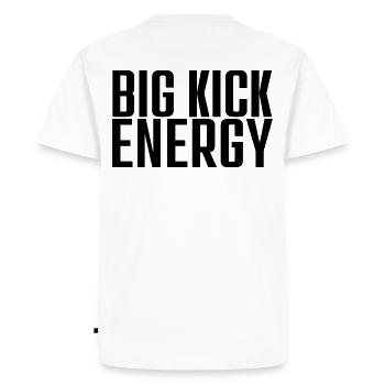 BIG KICK ENERGY - Men's Premium Organic T-Shirt - white - Back - Nico (187cm)