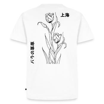 Chemise Shanghai Fleur avec Fleurs - T-shirt Premium bio Homme - blanc - Dos - Nico (187cm)