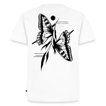 Papillon à queue d’aronde - T-shirt Premium bio Homme - blanc - Dos - Nico (187cm)