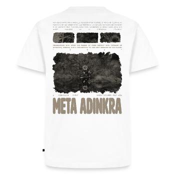 Dark fantasy afro futurism typography graphic - Men's Premium Organic T-Shirt - white - Back - Nico (187cm)