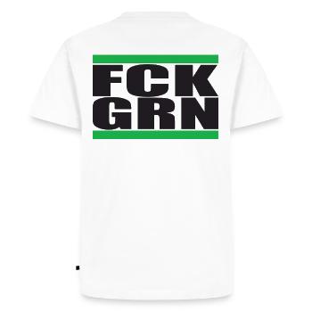 FCK GRN1 - T-shirt Premium bio Homme - blanc - Dos - Nico (187cm)