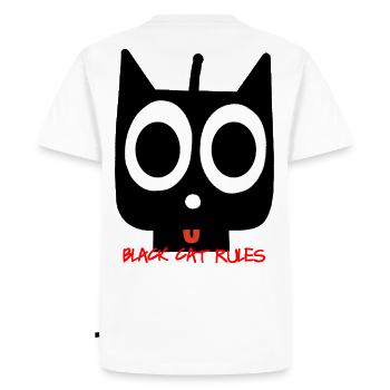 chat noir - T-shirt Premium bio Homme - blanc - Dos - Nico (187cm)