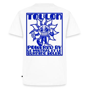 Soleil Toulon - T-shirt Premium bio Homme - blanc - Dos - Nico (187cm)