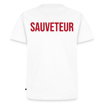 Sauveteur sauvetage BNSSA sauveteur en mer - T-shirt Premium bio Homme - blanc - Dos - Nico (187cm)