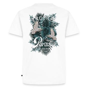 Paradis tropical - T-shirt Premium bio Homme - blanc - Dos - Nico (187cm)