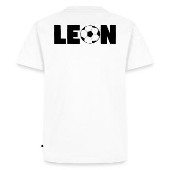Cadeau de prénom garçon Leon - T-shirt Premium bio Homme - blanc - Dos - Nico (187cm)