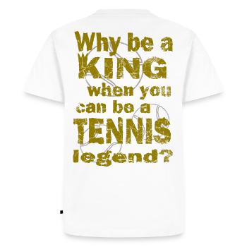 Tennis Pourquoi être un roi Tennis legend Design - T-shirt Premium bio Homme - blanc - Dos - Nico (187cm)